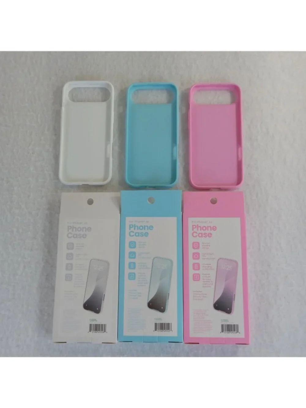3 iPhone Air Slim Durable Lightweight TPU Phone Cases Covers Pink Blue White